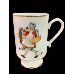 1981 Norman Rockwell Porcelain Pedestal Mug "Hide Your Eyes" The Danbury Mint